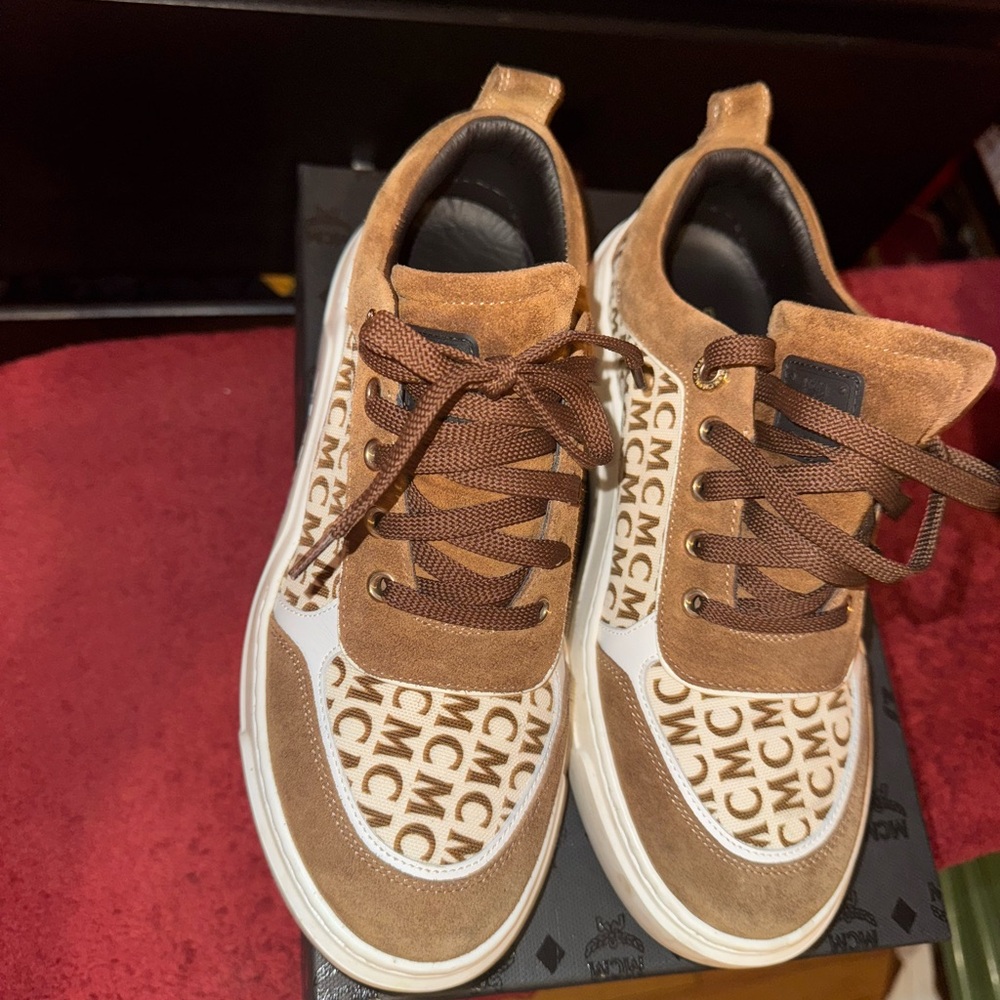 Women’s MCM Brown and White Sneakers